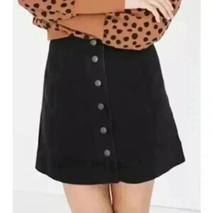 Madewell Metropolis Snap Jean Skirt Rawley Black Size 00